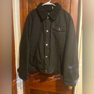 Calvin Klein Denim Sherpa Trucker Button Up Jacket